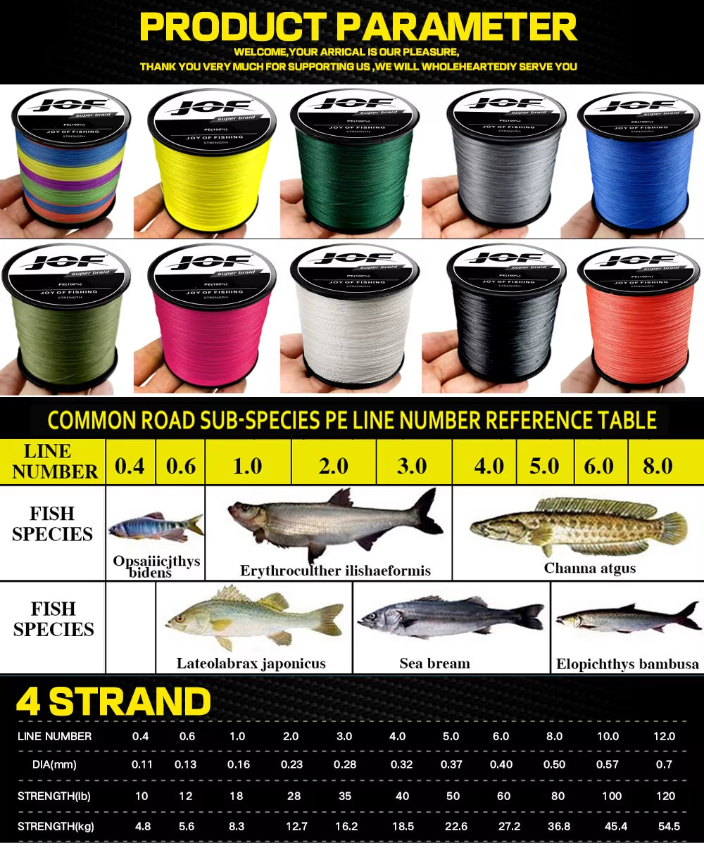 4 Strands Braided Fishing Line Multifilament 300M 500M 1000M Carp Fishing Japanese Braided Wire Fishing Accessories Pe Line