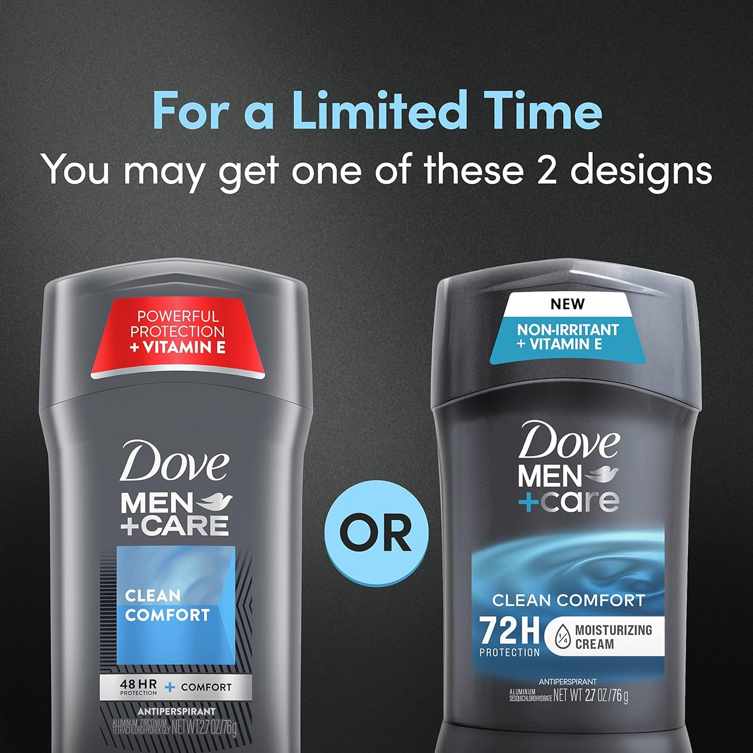 Antiperspirant Deodorant Stick Clean Comfort Twin Pack 72-Hour Sweat & Odor Protection Antiperspirant for Men with 1/4 Moisturizing Cream 2.7 Oz