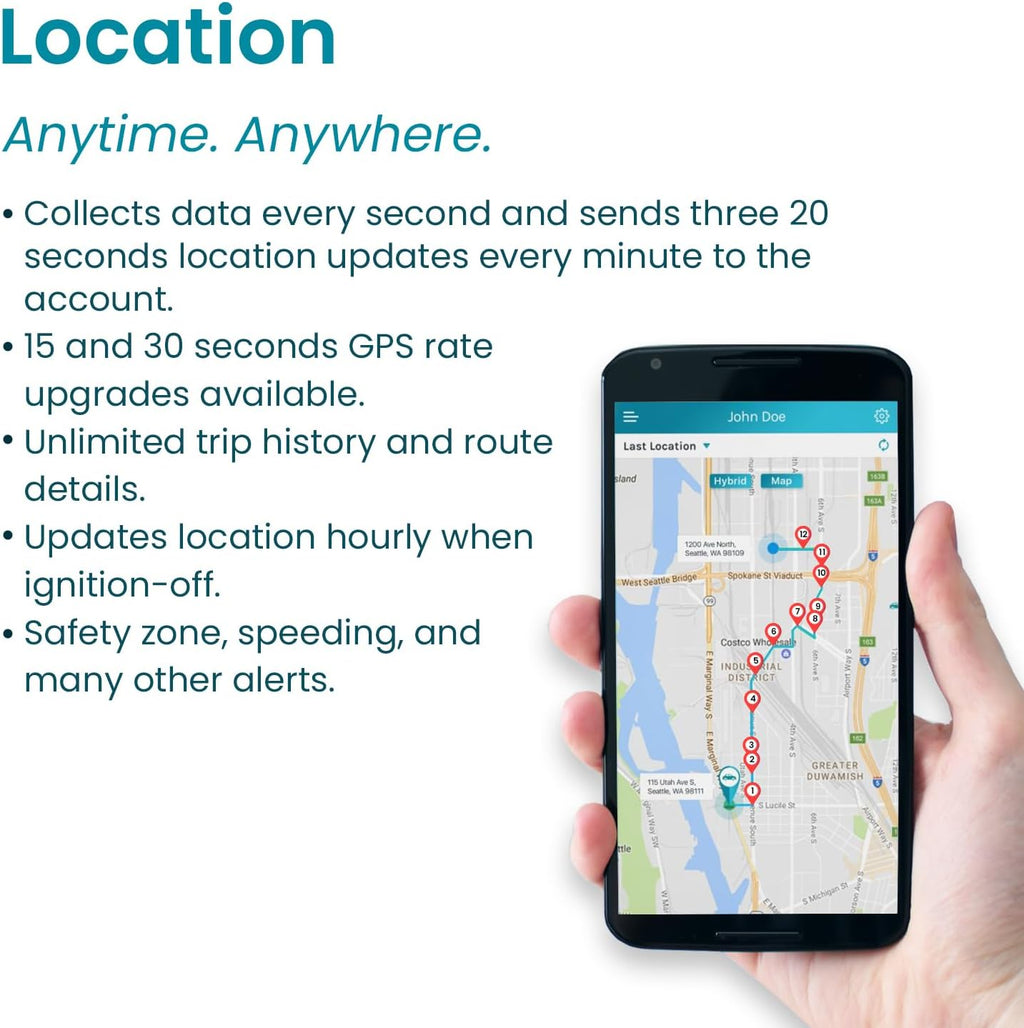 - GPS Tracker for Vehicles, [No Monthly Fee], 4G LTE, Vehicle Location, Trip History, Driving Alerts, Geofence, Fuel Economy, OBD Fault Codes, Usa-Developed, Family or Fleets