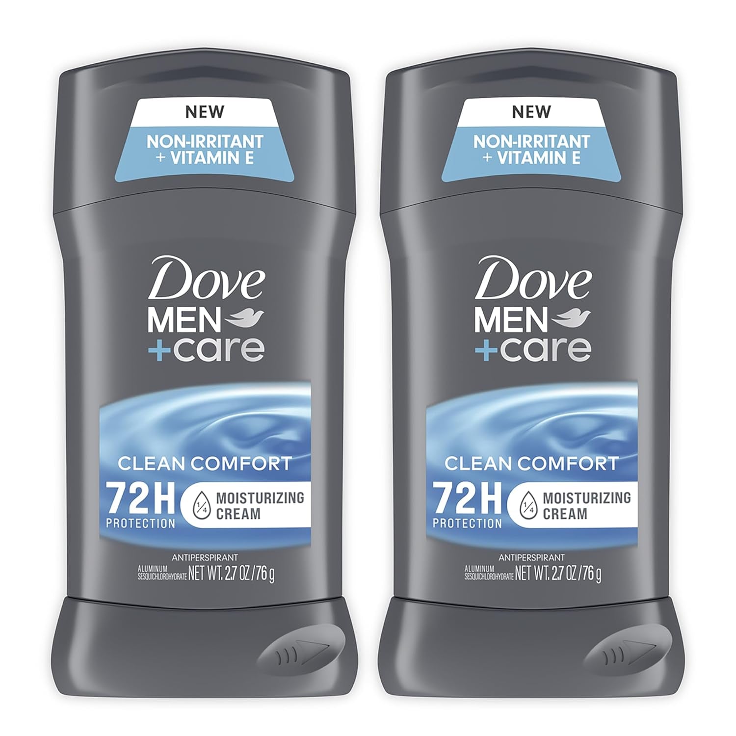 Antiperspirant Deodorant Stick Clean Comfort Twin Pack 72-Hour Sweat & Odor Protection Antiperspirant for Men with 1/4 Moisturizing Cream 2.7 Oz