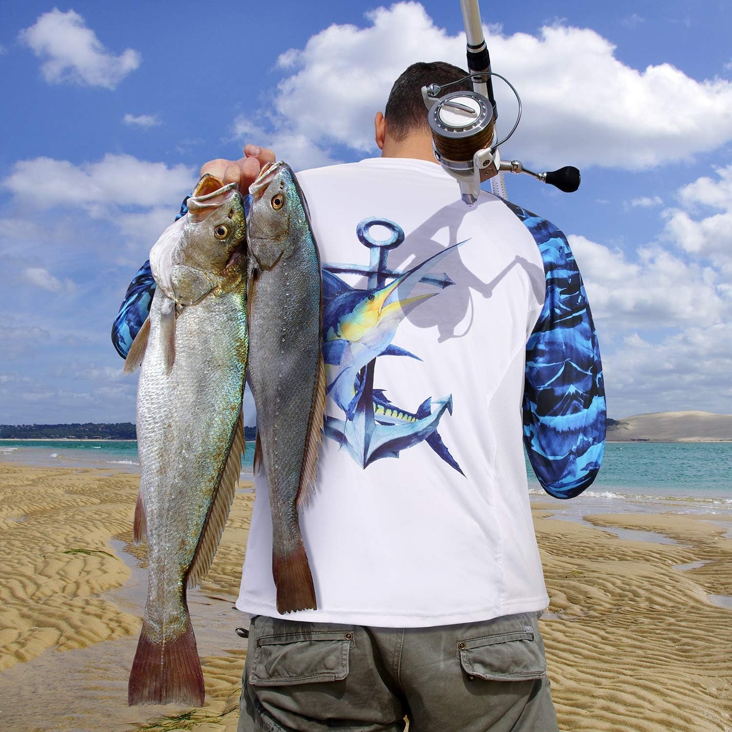 Fishing Shirt for Men Long Sleeve Sun Protection UV UPF 50+ T-Shirts with Pocket